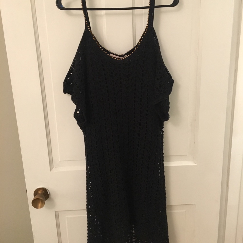 Black Victoria secret cold shoulder crochet dress